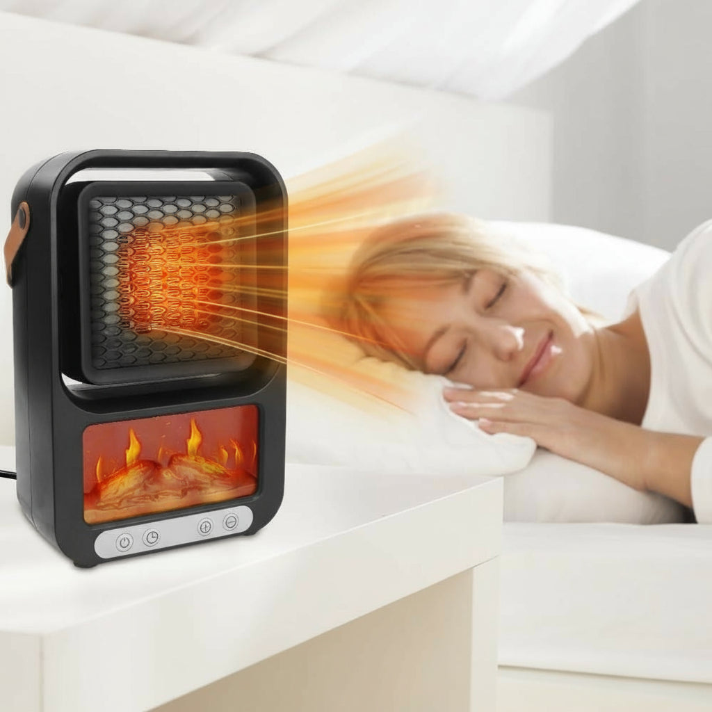 Mini Aquecedor Elétrico Portátil com Comando – Calor Rápido e Seguro